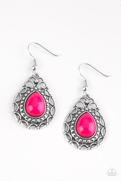 Flirty Finesse Pink Earring - Paparazzi Accessories