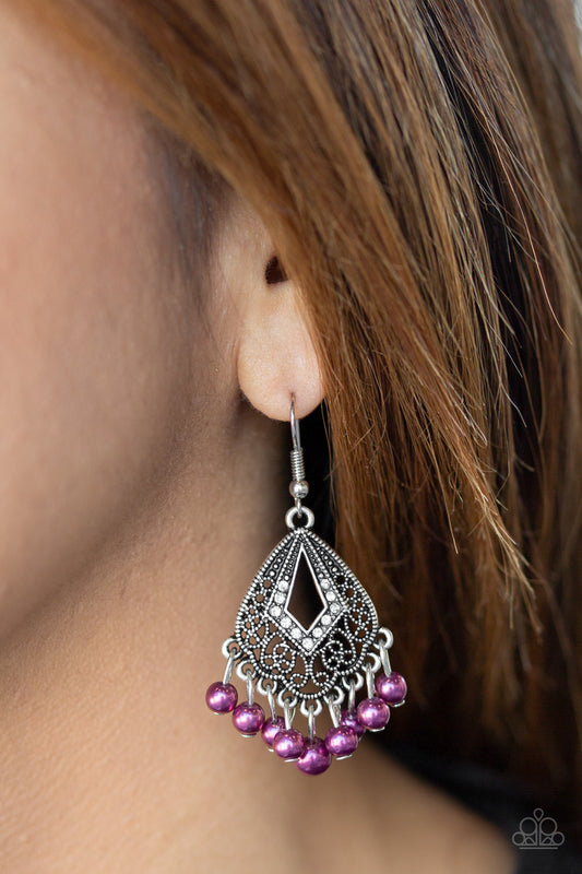 Gracefully Gatsby Purple Earring - Paparazzi Accessories