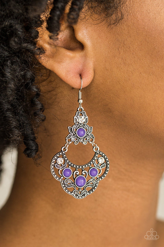 Garden State Glow Purple Earring - Paparazzi Accessories