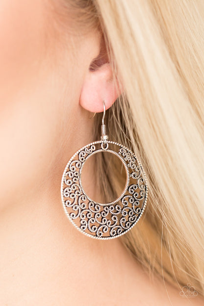 Wistfully Winchester Silver Earring - Paparazzi Accessories