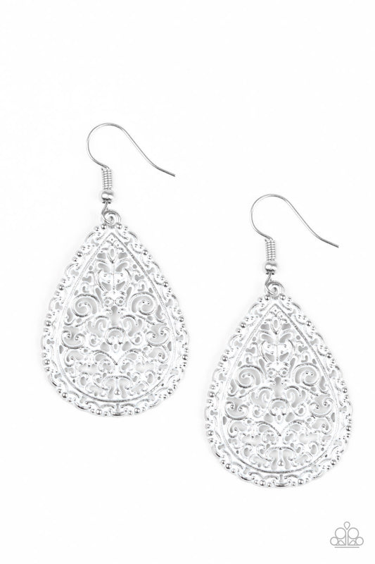Indie Idol White Earring - Paparazzi Accessories
