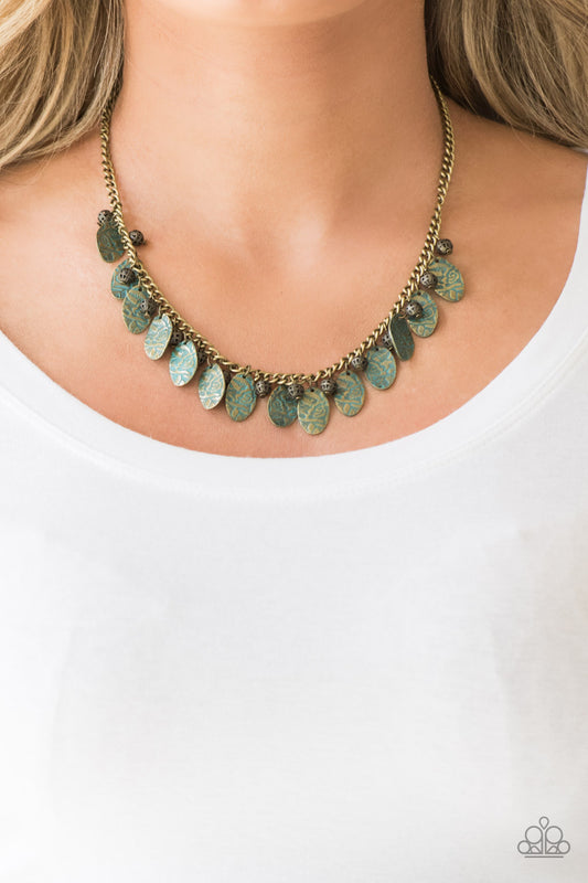 Vintage Gardens Brass Necklace - Paparazzi Accessories