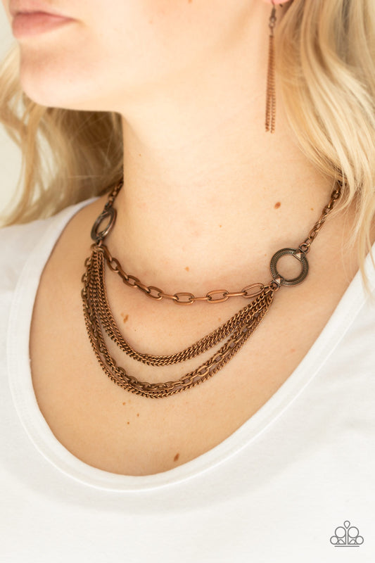 CHAINS of Command Copper Necklace - Paparazzi Accessories