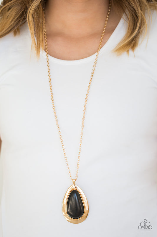 BADLAND To The Bone Gold Necklace - Paparazzi Accessories