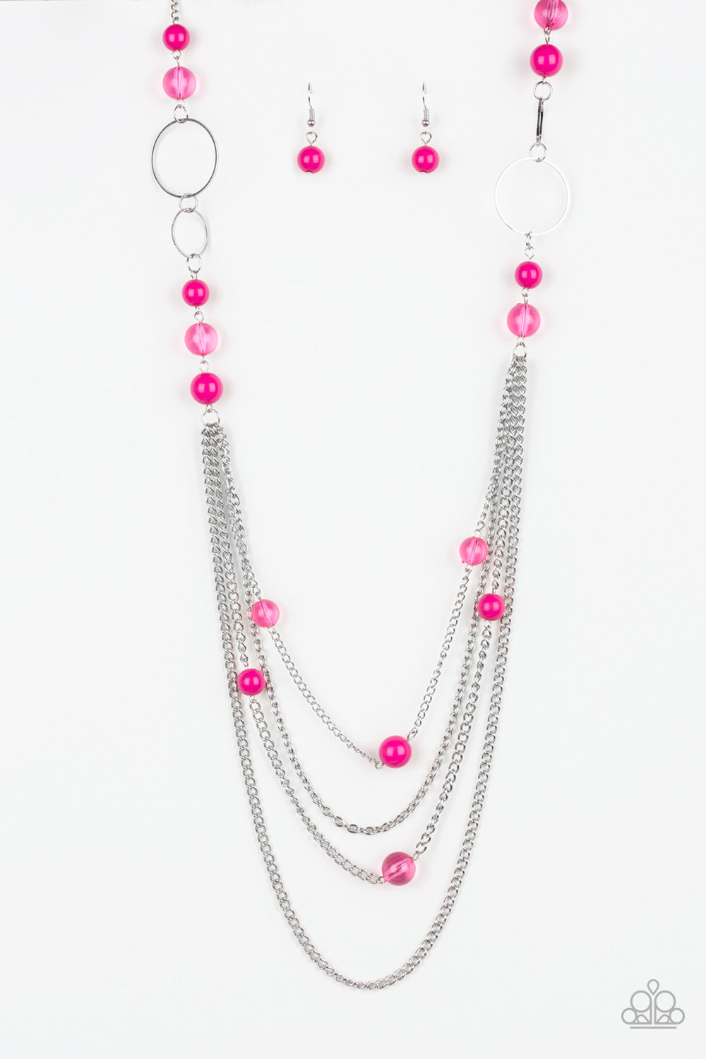 Bubbly Bright Pink Necklace- Paparazzi Accessories