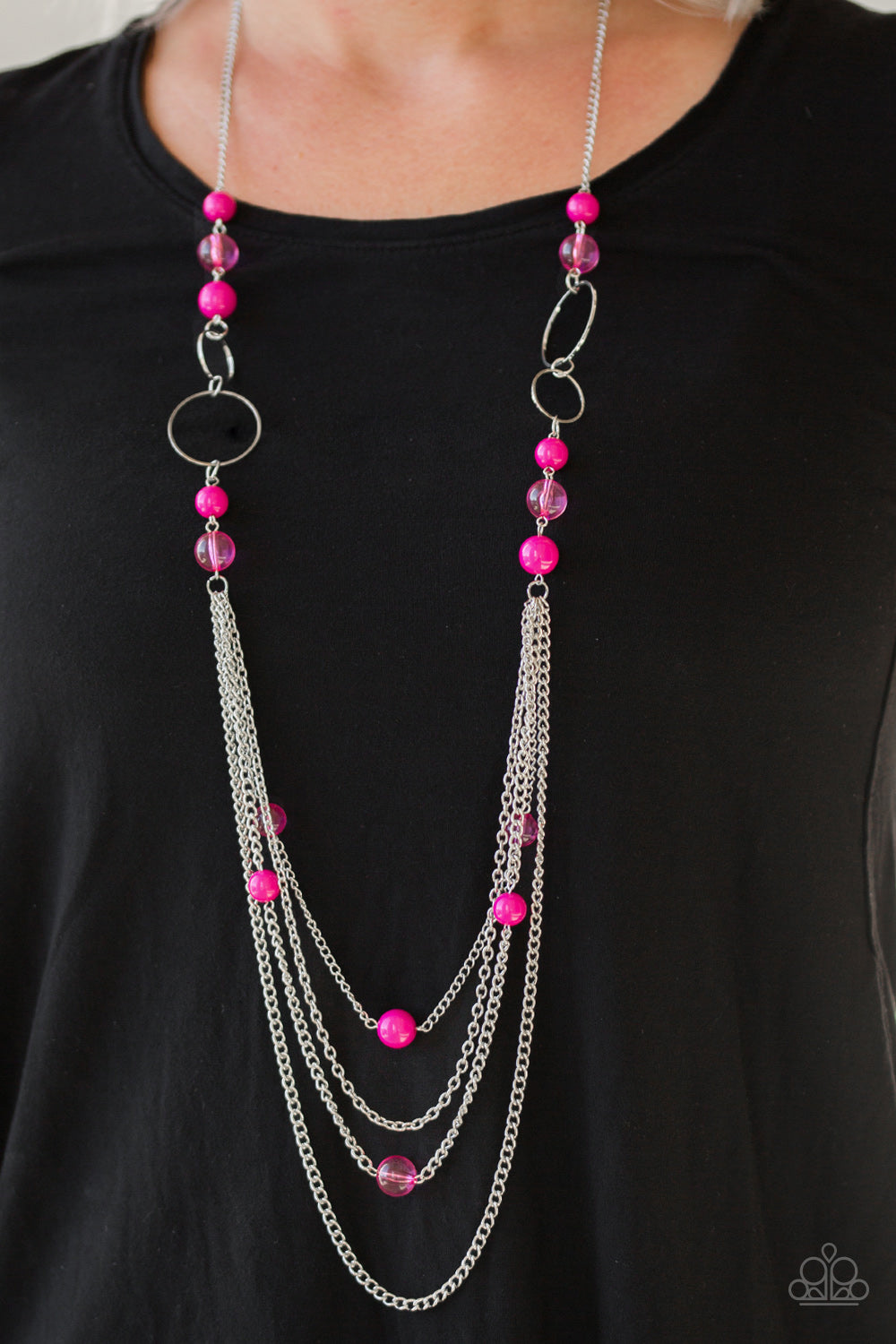 Bubbly Bright Pink Necklace- Paparazzi Accessories