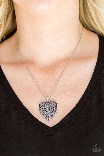 Look Into Your Heart Silver Necklace - Paparazzi Accessories
