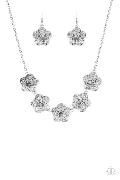 Garden Groove Silver Necklace - Paparazzi Accessories