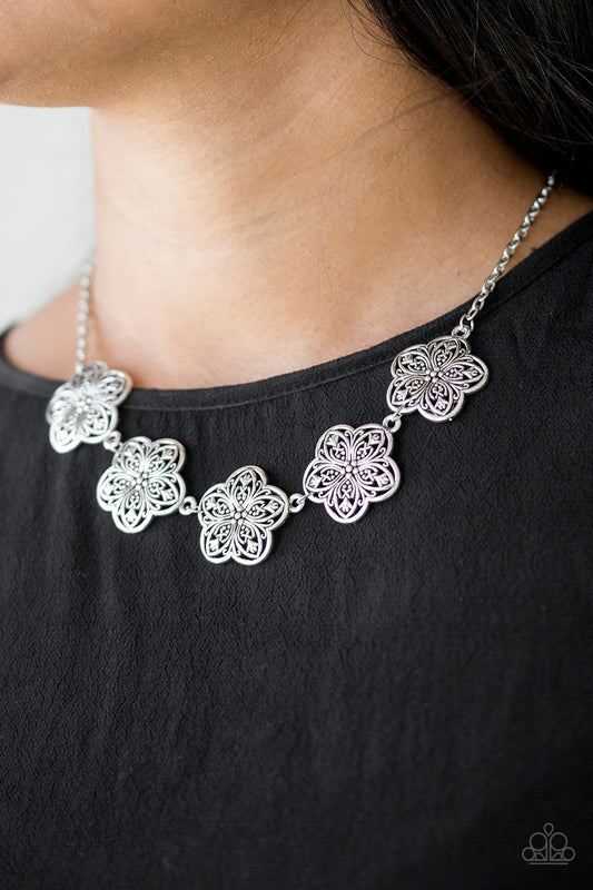 Garden Groove Silver Necklace - Paparazzi Accessories