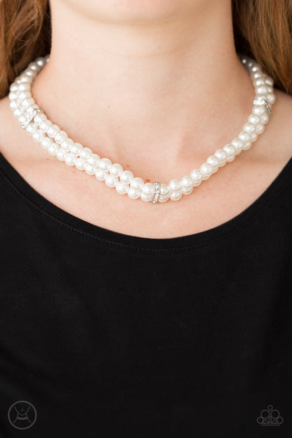 Put On Your Party Dress White Necklace - Paparazzi Accessories