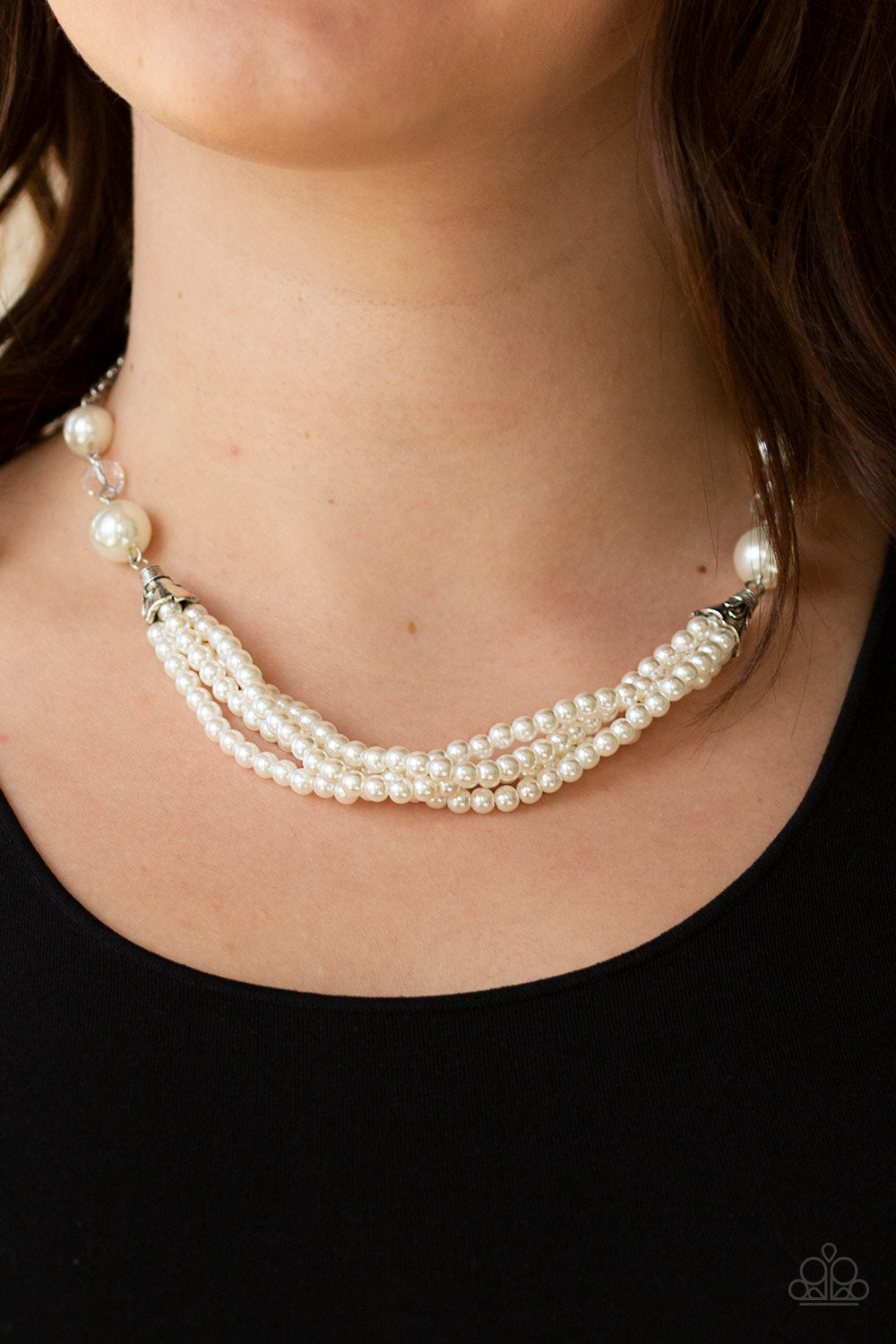One-WOMAN Show White Necklace - Paparazzi Accessories