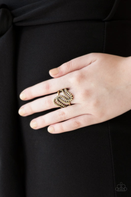 Make Waves Brass Ring - Paparazzi Accessories