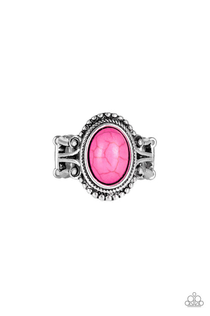 All The Worlds A STAGECOACH Pink Ring - Paparazzi Accessories