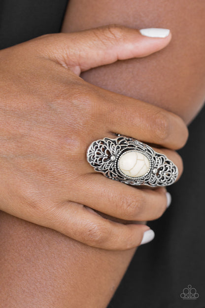 Ego Trippin White Ring - Paparazzi Accessories