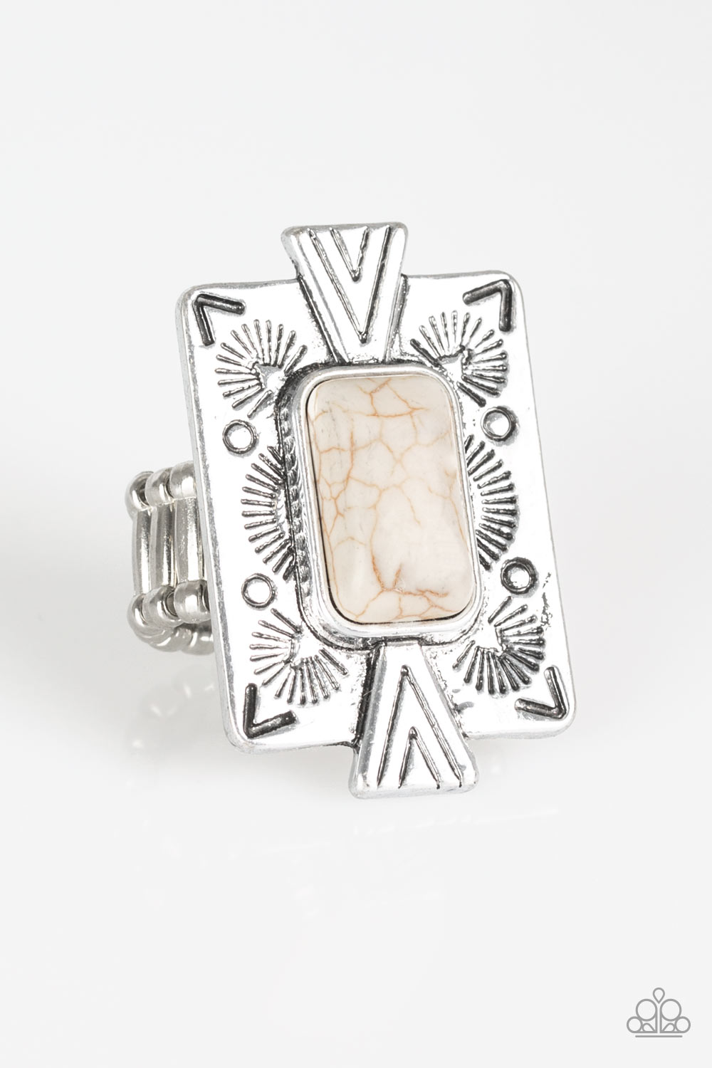Stone Cold Couture White Ring - Paparazzi Accessories