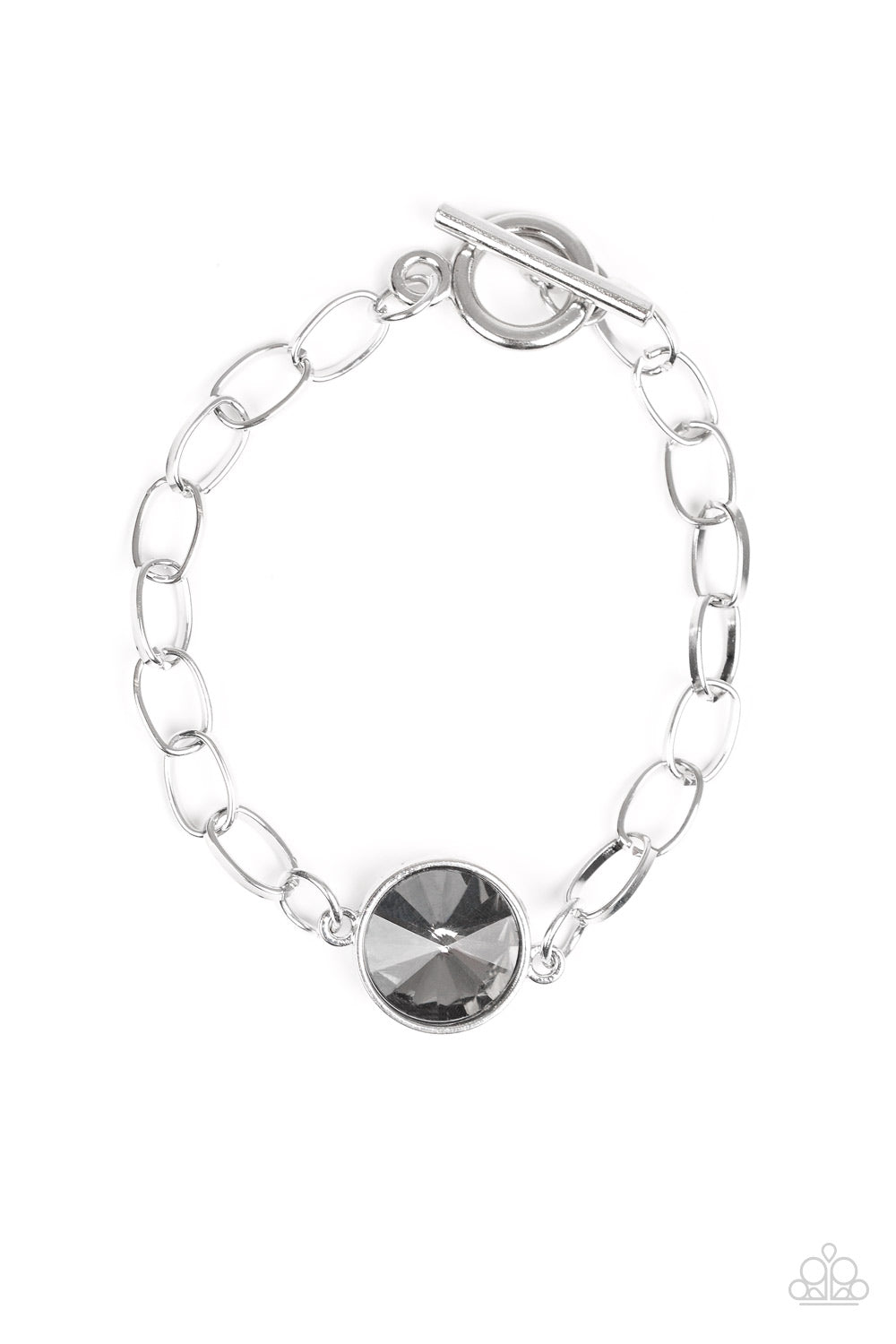 All Aglitter Silver Toggle Bracelet - Paparazzi Accessories