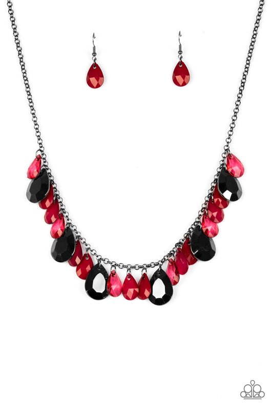 Hurricane Season Red Necklace - Paparazzi Accessories