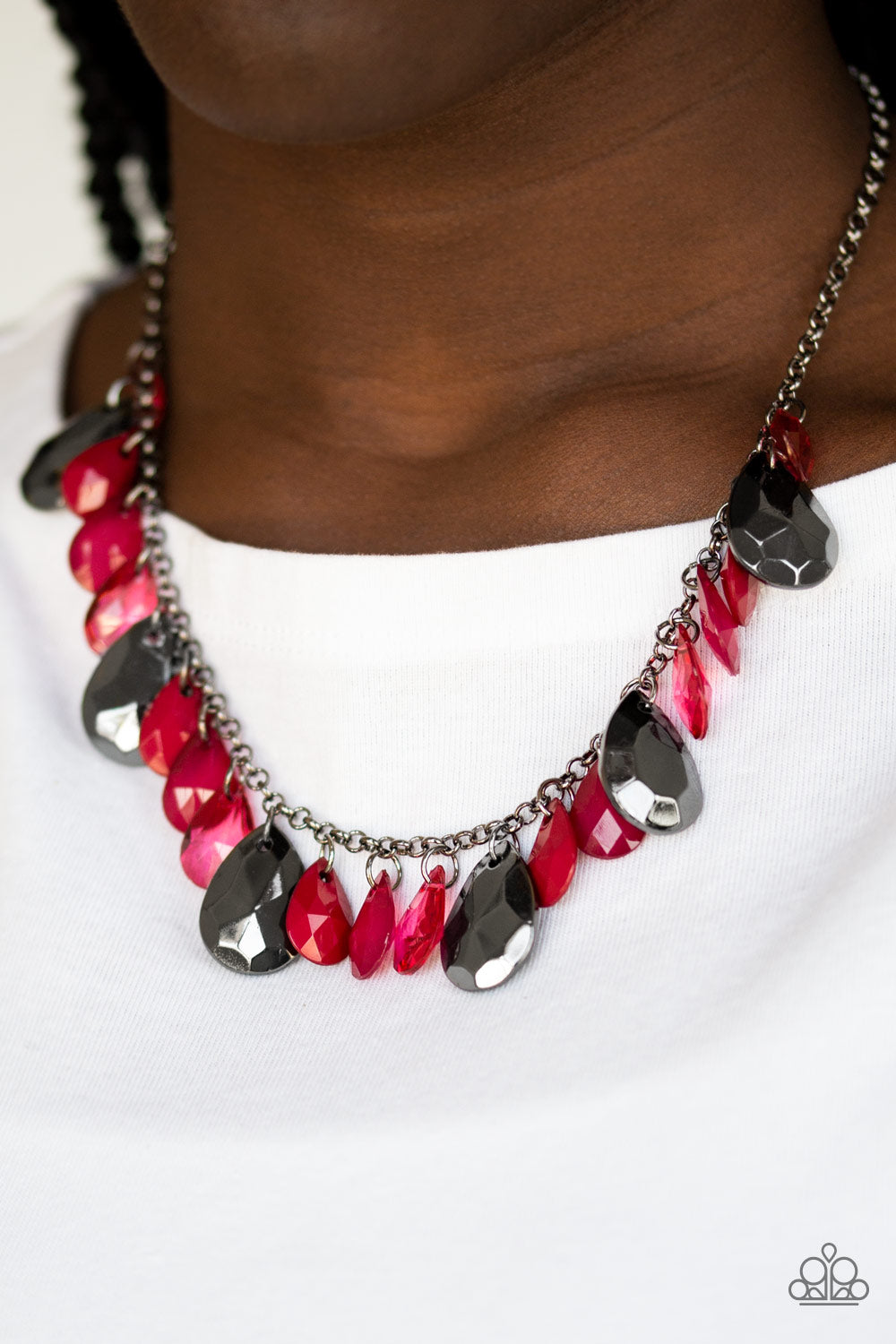 Hurricane Season Red Necklace - Paparazzi Accessories