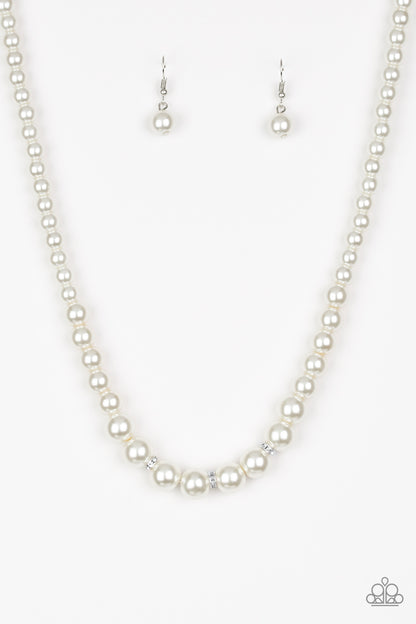 Royal Romance White Pearl Necklace - Paparazzi Accessories