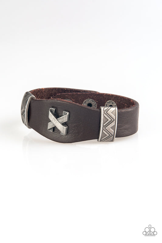 Tread Carefully Brown Urban Bracelet - Paparazzi Accessories