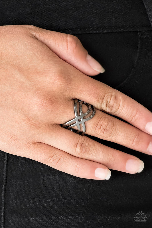 Infinite Fashion Black Ring - Paparazzi Accessories