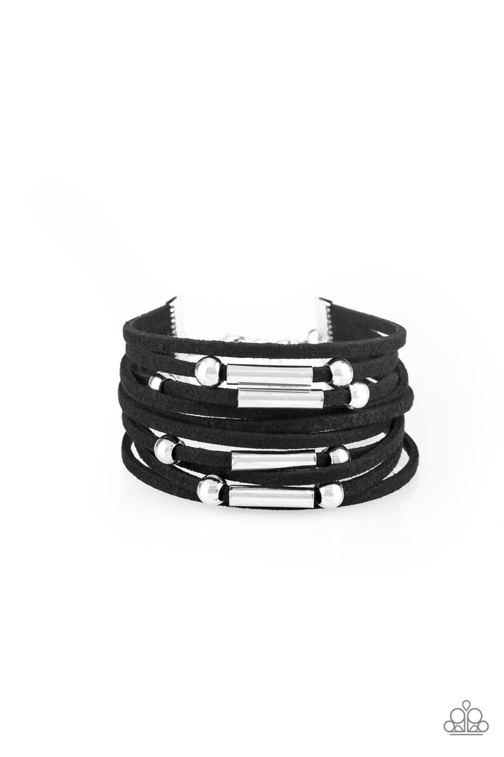 Back To BACKPACKER Black Urban Bracelet - Paparazzi Accessories