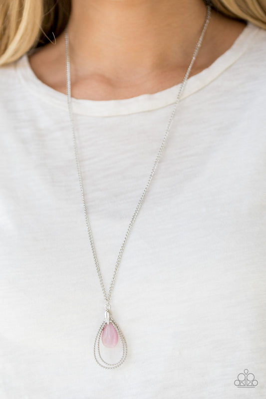 Teardrop Tranquility Pink Necklace - Paparazzi Accessories