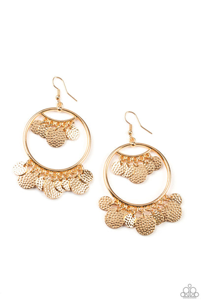 All-CHIME High Gold Earring - Paparazzi Accessories
