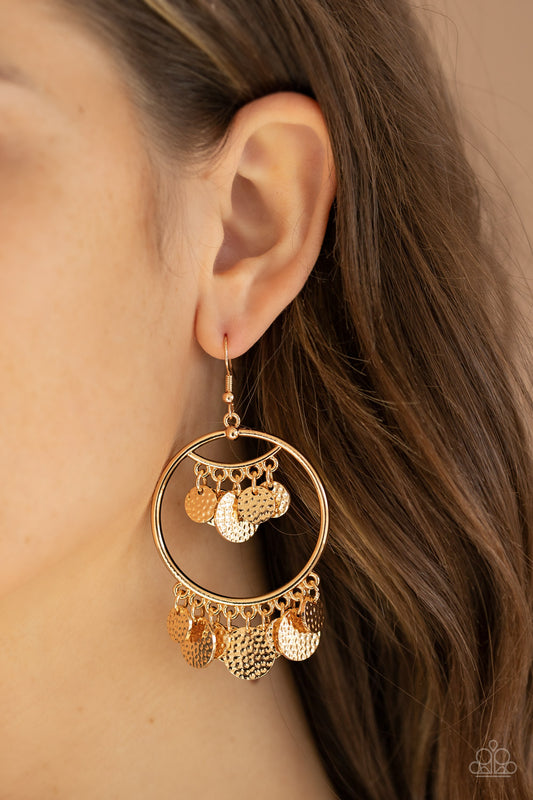 All-CHIME High Gold Earring - Paparazzi Accessories