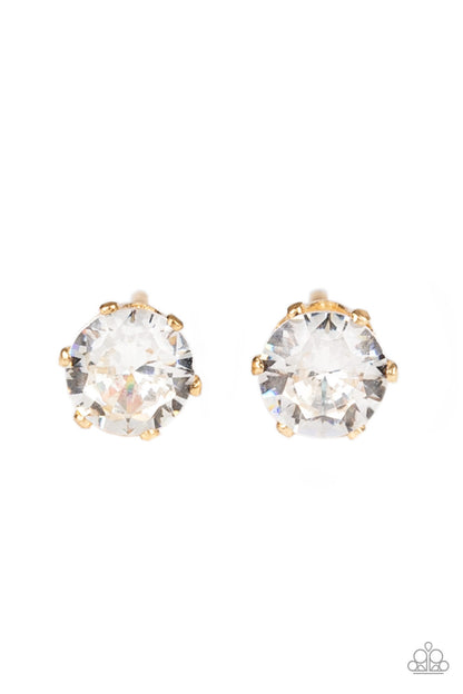 Delicately Dainty Gold Stud Earring - Paparazzi Accessories