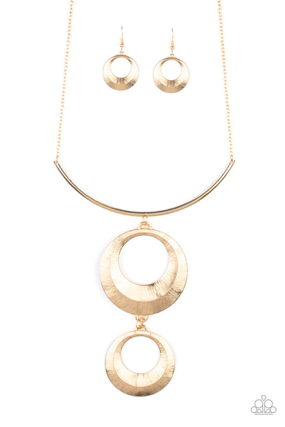 Egyptian Eclipse Gold Necklace - Paparazzi Accessories
