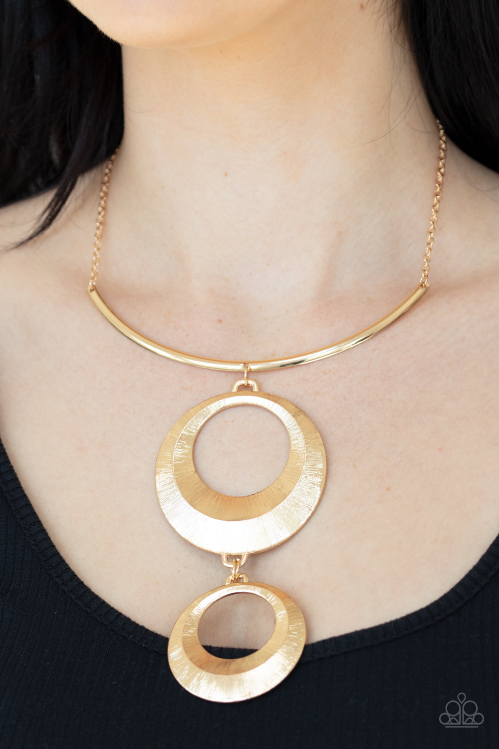 Egyptian Eclipse Gold Necklace - Paparazzi Accessories