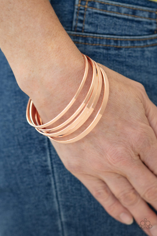 Ensnared Copper Bangle Bracelet - Paparazzi Accessories