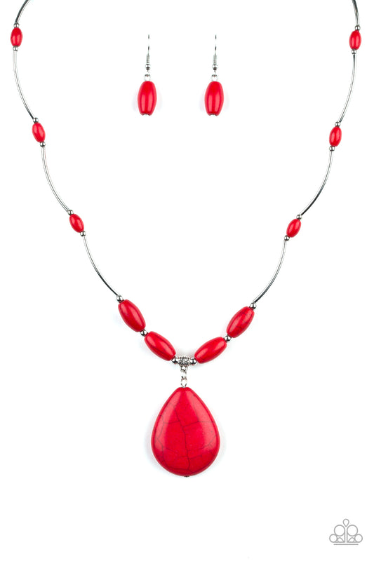 Explore The Elements Red Necklace - Paparazzi Accessories