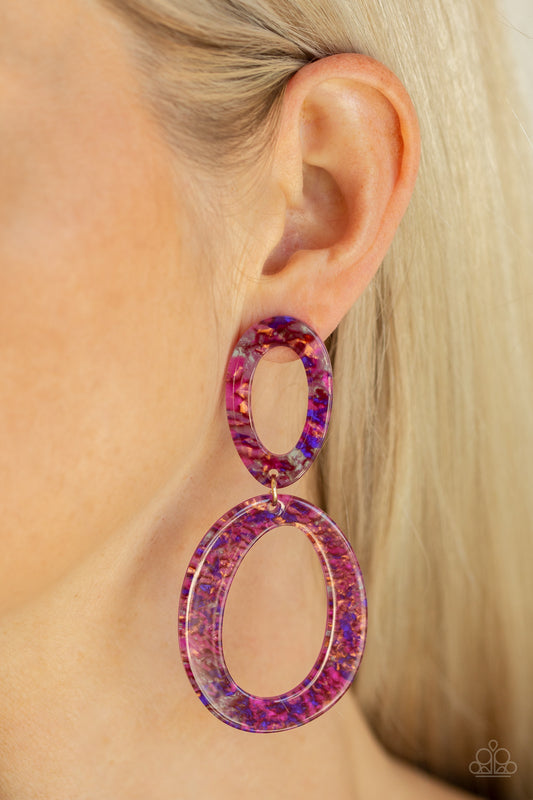 Hey, HAUTE Rod Multi Acrylic Earring - Paparazzi Accessories