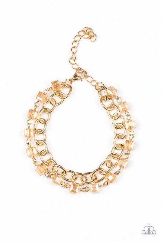 Life Of The Block Party Gold Bracelet - Paparazzi Accessories - jazzy-jewels-gems
