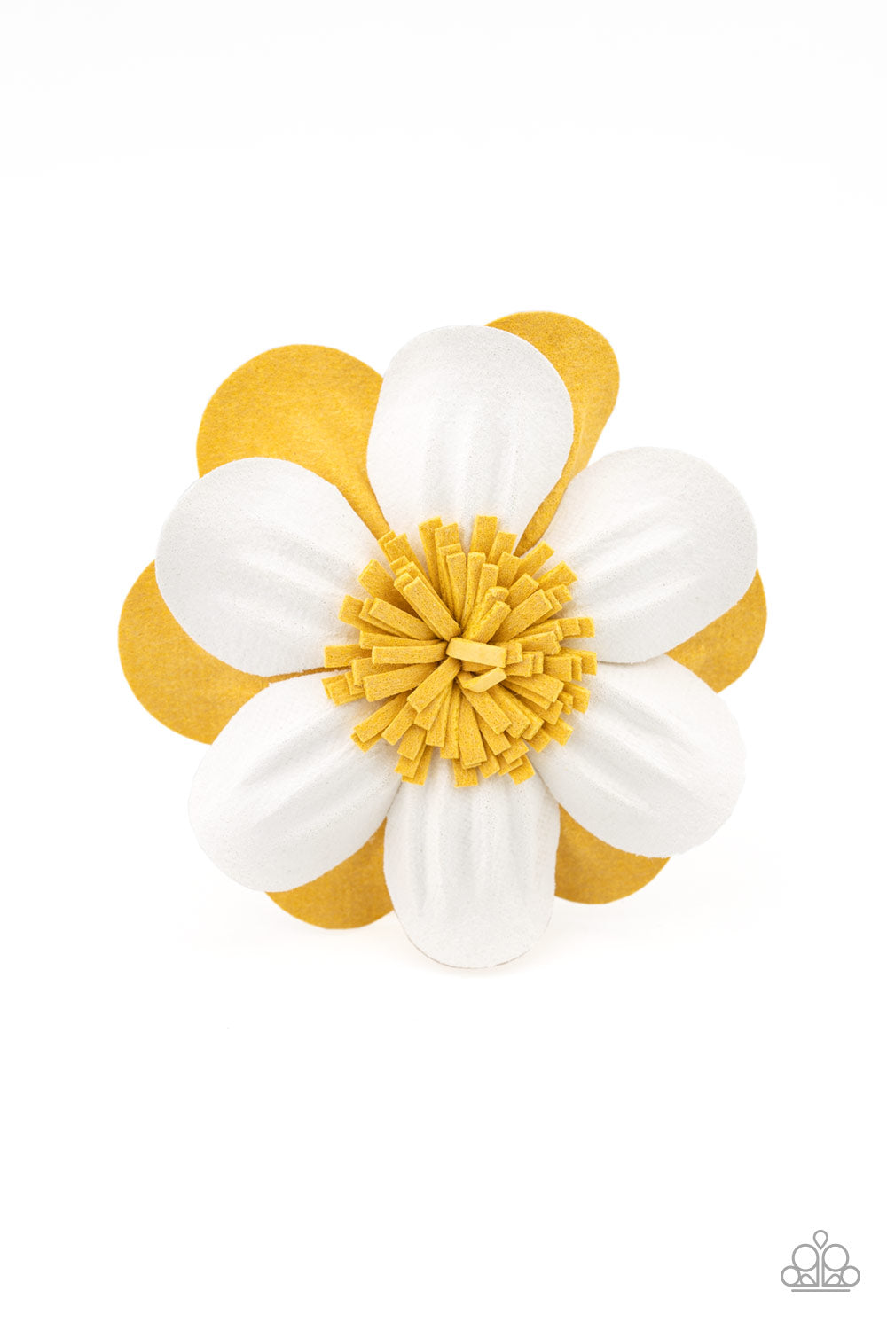 Merry Magnolia Yellow Hair Clip - Paparazzi Accessories