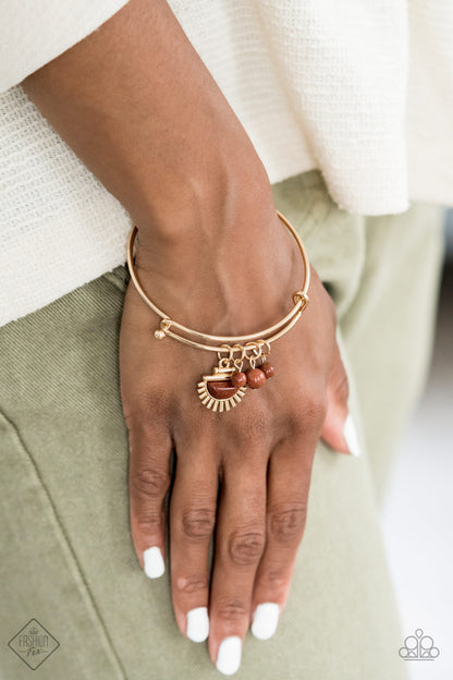 Mind, Body, and SOL Gold Charm Bracelet - Paparazzi Accessories