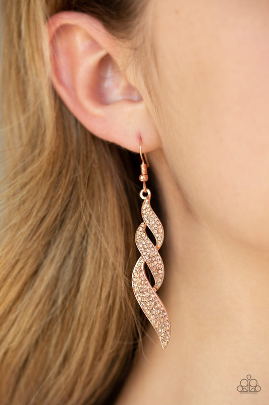 On Fire Copper Earring - Paparazzi Accessories