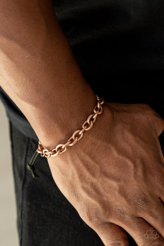 Rumble Copper Urban Bracelet - Paparazzi Accessories - jazzy-jewels-gems
