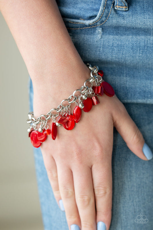 Seashore Sailing Red Bracelet - Paparazzi Accessories