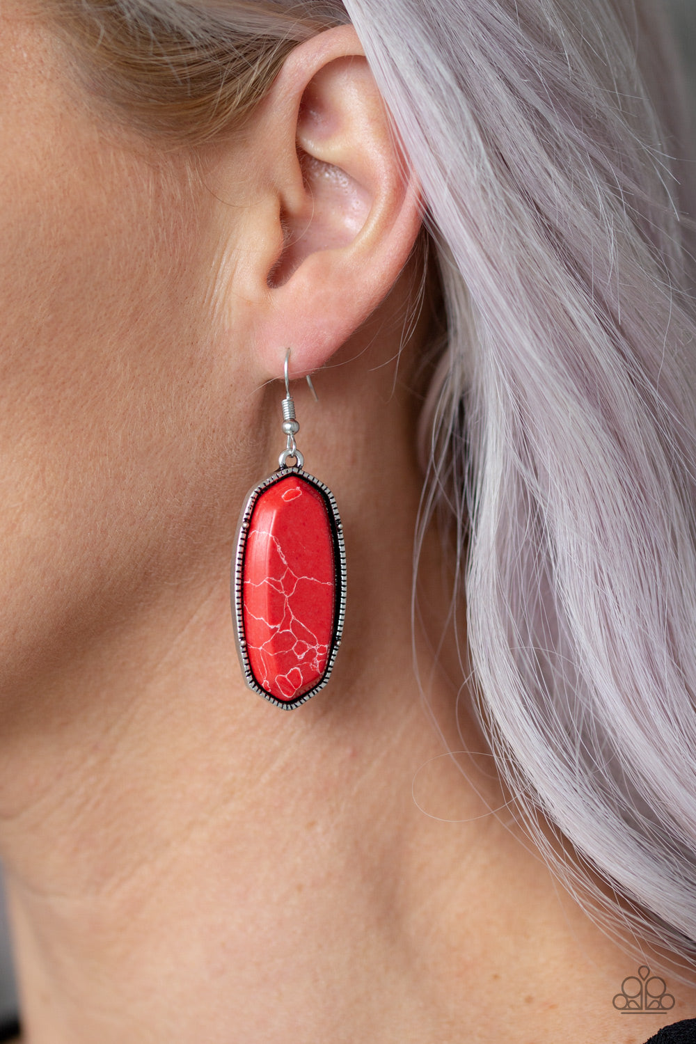 Stone Quest Red Earring - Paparazzi Accessories