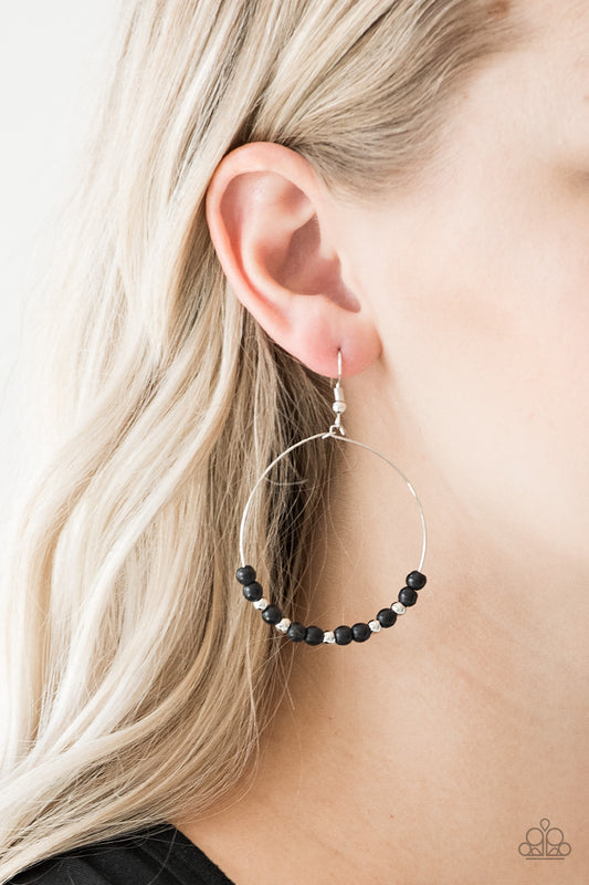 Stone Spa Black Earring - Paparazzi Accessories