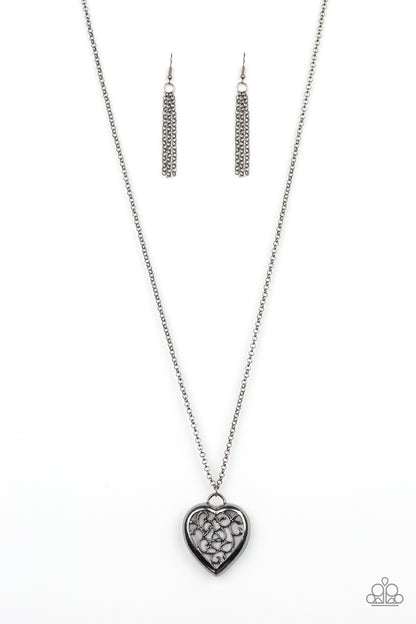Victorian Valentine Black Necklace - Paparazzi Accessories