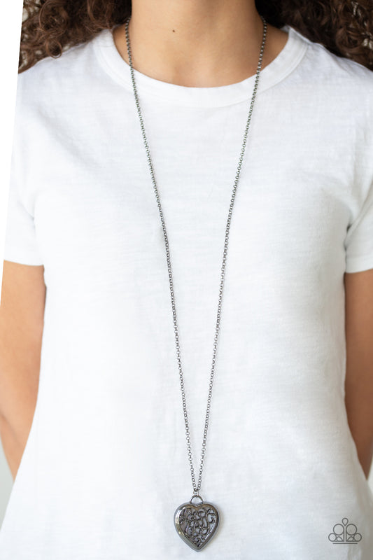 Victorian Valentine Black Necklace - Paparazzi Accessories