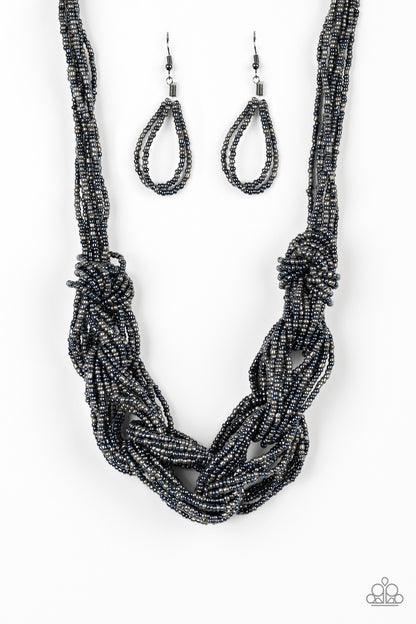 City Catwalk Blue Seed Bead Necklace -Paparazzi Accessories