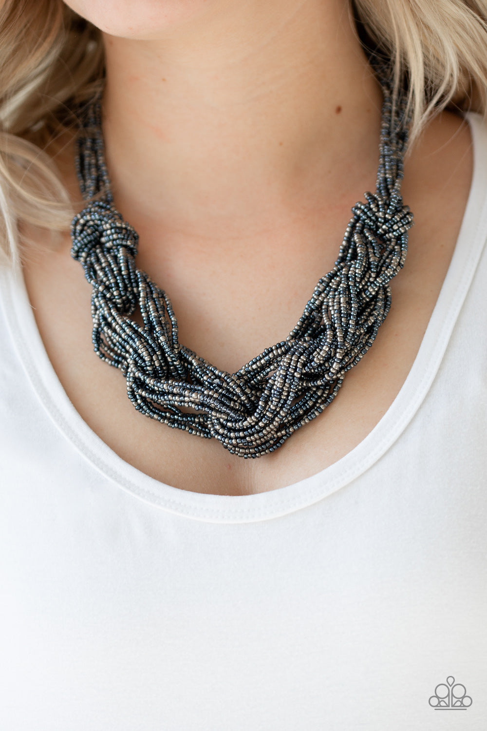 City Catwalk Blue Seed Bead Necklace -Paparazzi Accessories