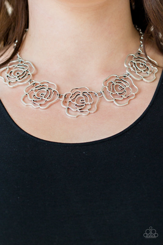 Budding Beauty Silver Necklace - Paparazzi Accessories