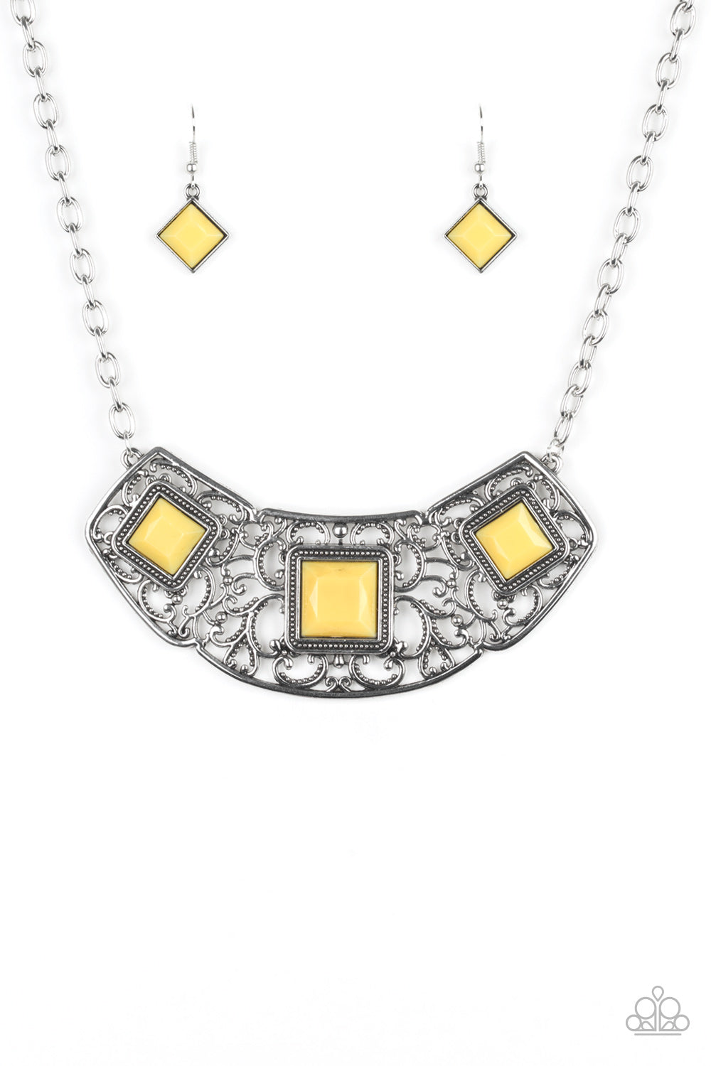 Feeling Inde-PENDANT Yellow Necklace - Paparazzi Accessories