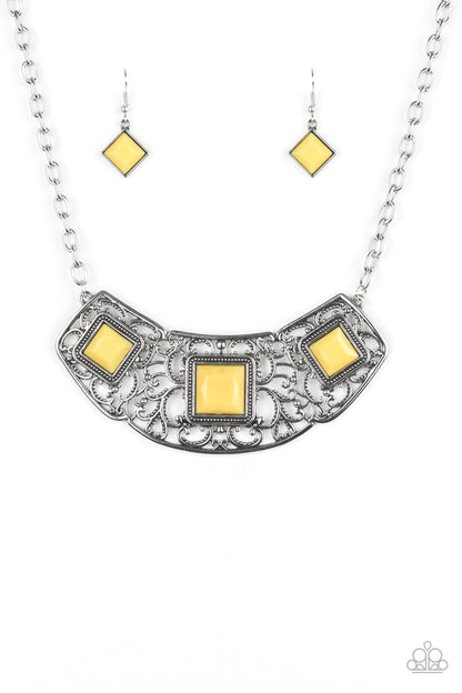 Feeling Inde-PENDANT Yellow Necklace - Paparazzi Accessories